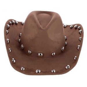CTM Women's Western Ball Studded Trim Cowboy Hat - 1 of 4