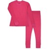 Studio 3 Kids' Thermal Long John Set for Girls - 4 Piece Underwear Long-Sleeve Shirt and Bottom - Cold Weather Base Layer Set - 2 of 4