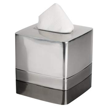 Triune Tone Stainless Steel Boutique Tissue Box Cover - Nu Steel