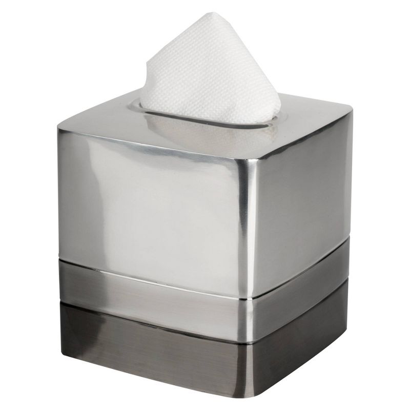 Triune Tone Stainless Steel Boutique Tissue Box Cover - Nu Steel, 1 of 6