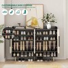 TIRAMISUBEST Sideboard - Black,Light Yellow Mobile File Cabinet - 3 of 4