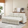 Racxily 78.75" Reclining Sofa, Pull-Out Sofa Bed with USB&tape-c charging ports, L-Shaped Sectional Sofa with Reclining Storage, Gray - 3 of 4