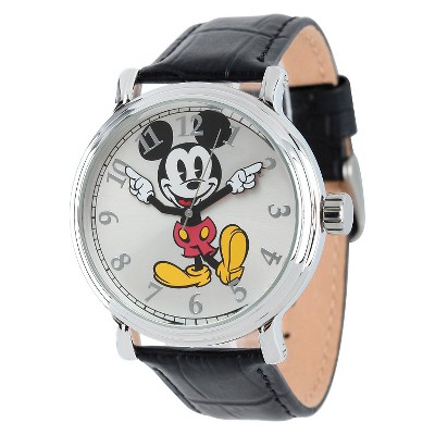 Men's Disney Mickey Mouse Shinny Vintage Articulating Watch with Alloy Case - Black