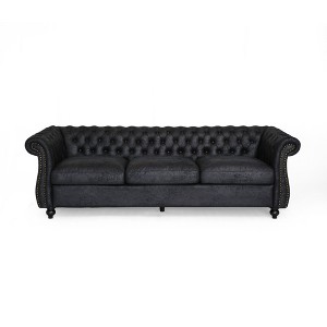 NicBex 84.5"Modular Sofa Couch with Tufted Button Back Modern Suede Fabric 3 Seater Couch with Soft Cushion for Living Room,Apartment - 1 of 4