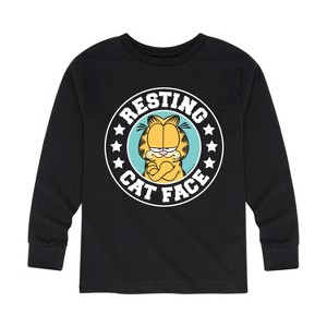 Boys' - Garfield - Resting Cat Face Long Sleeve Graphic T-Shirt - 1 of 4