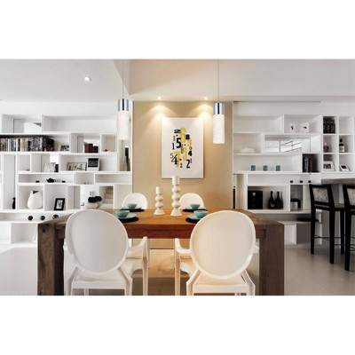 Chrome and Clear Glass LED Pendant Light