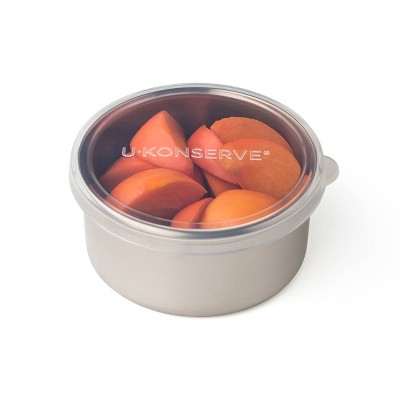 U-Konserve Stainless Steel Food-Storage Container Round 9oz - Clear Silicone Lid