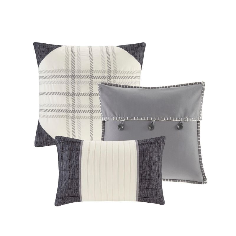 6pc Warren Herringbone Quilted Reversible Coverlet Set with Decorative Pillows - Madison Park, 4 of 11