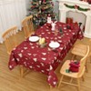 Christmas Tablecloth Reindeer Pattern Tablecloth Deer Tablecloth Home Decor Waterproof Easy Care Dining Table Covers - 3 of 4