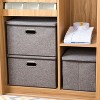 Aoibox Large Collapsible Storage Bins with Lids Linen Fabric Foldable Organizer Boxes Cube Home Closet Office 3 Pack - 4 of 4
