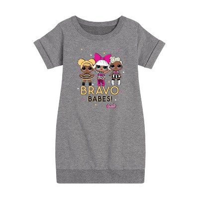 Girls' - LOL Surprise! - Bravo Babes Graphic Short Sleeve Fleece Dress