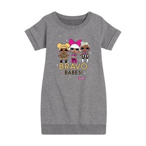 Girls' - LOL Surprise! - Bravo Babes Graphic Short Sleeve Fleece Dress - 1 of 4