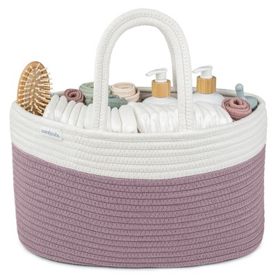 Large Portable Baby Diaper Caddy Organizer Nursery Storage Bin and Car Travel Basket by Comfy Cubs
