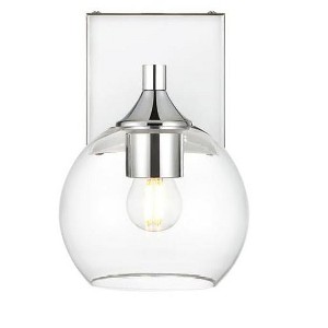 Elegant Lighting Foster 1 light Chrome and Clear Bath Sconce - 1 of 4