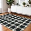 Charcoal And Ivory Wool Plaid Hand Tufted Area Rug - 2 of 4