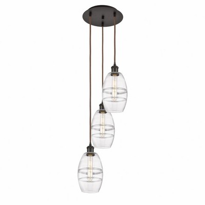 Vaz - 3 Light Cord Hung Multi Pendant In Industrial Style-25.13 Inches Tall and 12.38 Inches Wide