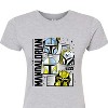 Women's - Star Wars - The Mandalorian Mando Helmet Grid Fitted Graphic T-Shirt - 2 of 3