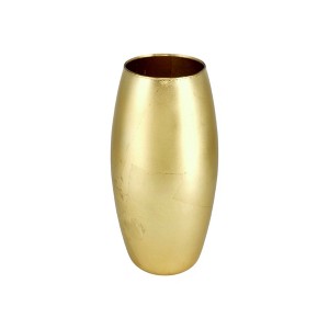 Slickblue Gold Gilded Glass Vase, Smooth Oval Shape, Coffee Table Decor, Bullet Style, Clear Gold, Color & Size Options - 1 of 4
