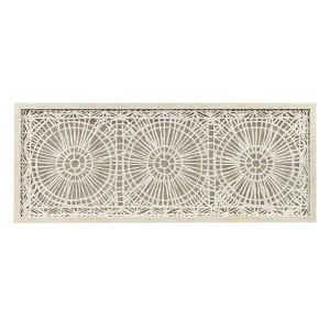 Henna Framed Medallion Rice Paper Shadow Box Wall Decor Off-White - Ink+Ivy: Modern Geometric Relief Sculpture, Polystyrene Frame - 1 of 4