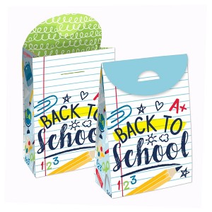 Big Dot of Happiness Back to School - First Day of School Classroom Gift Favor Bags - Party Goodie Boxes - Set of 12 - 1 of 4