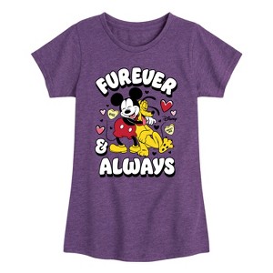 Girls' - Disney - Furever And Always Fitted Short Sleeve Graphic T-Shirt - 1 of 4