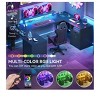 U Shaped Computer Desk With Power Outlet & LED Strip Gaming Desk With Drawers With Storage Shelves & Monitor Stand & Record Storage Display Shelf - 3 of 4