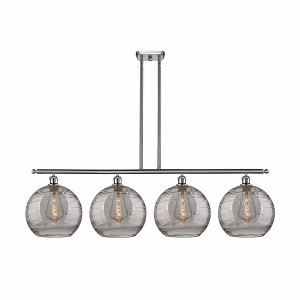 Athens Deco Swirl - 4 Light Stem Hung Island In Industrial Style-13.88 Inches Tall and 50.25 Inches Wide - 1 of 1