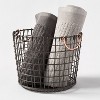 Wire Round Basket Copper Handle with Mesh Bottom Pewter - Threshold™ - image 2 of 4