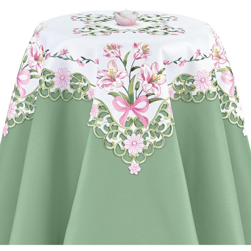 Collections Etc Beautiful Embroidered Lily Table Linens, 1 of 3