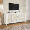 70" Farmhouse Style Natural Wood Desktop TV Stand for TVs up to 75" with Adjustable Shelves - Home Essentials - 2 of 4