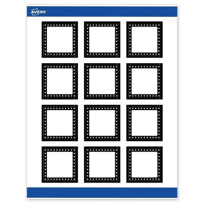 Avery 2" x 2" Labels, Black and White Polka Dots, 120 ct
