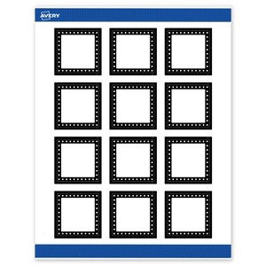Avery 2" x 2" Labels, Black and White Polka Dots, 120 ct - 1 of 4