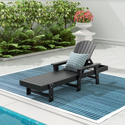 WestinTrends Dylan Adirondack Poly Reclining Chaise Lounge With Arms