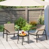 Tangkula 3 PCS Outdoor Chair Set Metal Frame Armchair & Table w/ Breathable Fabric Seat - 2 of 4