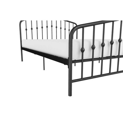 Novogratz Bushwick Queen Black Metal Bed with Round Finials