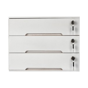 YIYIBYUS Wooden Desktop Storage Box with 3 Lockable Drawers - 1 of 4