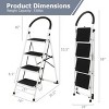 Racxily Folding 4-Step Ladder, Folding Step Stool with Anti-Slip Pedal Platform, Step Ladders,330Lbs Capacity, White - 2 of 4