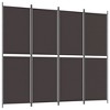 vidaXL 4-Panel Room Divider Brown 78.7"x86.6" Fabric - 2 of 4