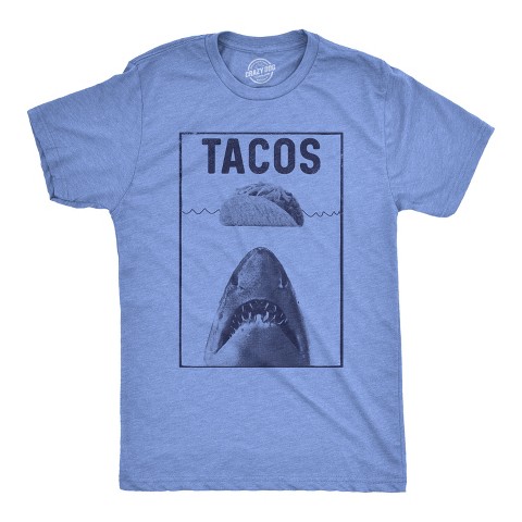 Мужские футболки Crazy Dog T-Shirts, Inc. Mens Tacos Shark T Shirt Funny Jaws Tee for Guys - Crazy Dog Men's T Shirt For Summer Light Blue XXL