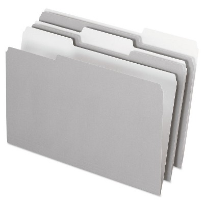 Pendaflex Interior File Folders 1/3 Cut Top Tab Legal Gray 100/Box 435013GRA