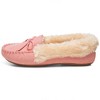 Alpine Swiss Leah Womens Shearling Moccasin Slippers Faux Fur Slip On House Shoes - 3 of 4