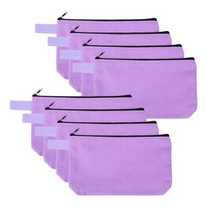 Unique Bargains Canvas Plain Zipper Toiletry Makeup Organizing Bags 8 Pcs - 1 of 4