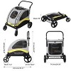 Large Heavy Duty Dog Stroller Folding Pet Stroller 4-Wheel Pet Travel Carrier Double Door Pet Trolley Skylight Cart with Rainproof Cover - 2 of 4