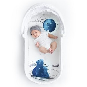 JumpOff Jo Hypoallergenic Fitted Bassinet Sheet for Baby Boys & Girls - Rectangular, Hourglass & Oval Crib Compatible, Soft, Breathable, Machine Washable - 1 of 4