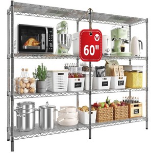 HOMDOX 4-Tier Heavy Duty Metal Storage Rack, 60"W x 14"D x 60"H Adjustable Wire Metal Shelves for Storage, 1200LBS Free Standing Storage Shelf Units - 1 of 4