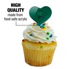 Chicago State University Primary Logo Heart Love Cupcake Picks Toppers Decoration Set of 6 - 3 of 4