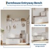 78.8" Hall Tree with Coat Rack, 4 Shoe Cubbies, Bench, Hooks & Shelves – Freestanding Farmhouse Entryway Storage Cabinet for Hallway or Bedroom - 4 of 4