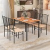 Costway 5 PCS Dining Set Wood Metal 30" Table & 4 Chairs Upholstered Kitchen Breakfast Furniture - 4 of 4