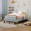 Upholstered Platform Bed Frame with Adjustable LED Headboard, Wooden Slats, No Box Spring Needed - 4 of 4