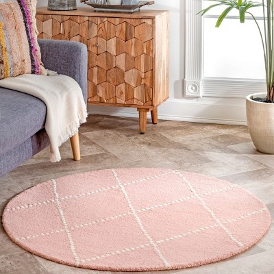 Nuloom Hand Tufted Elvia Area Rug, Round 6', Pink